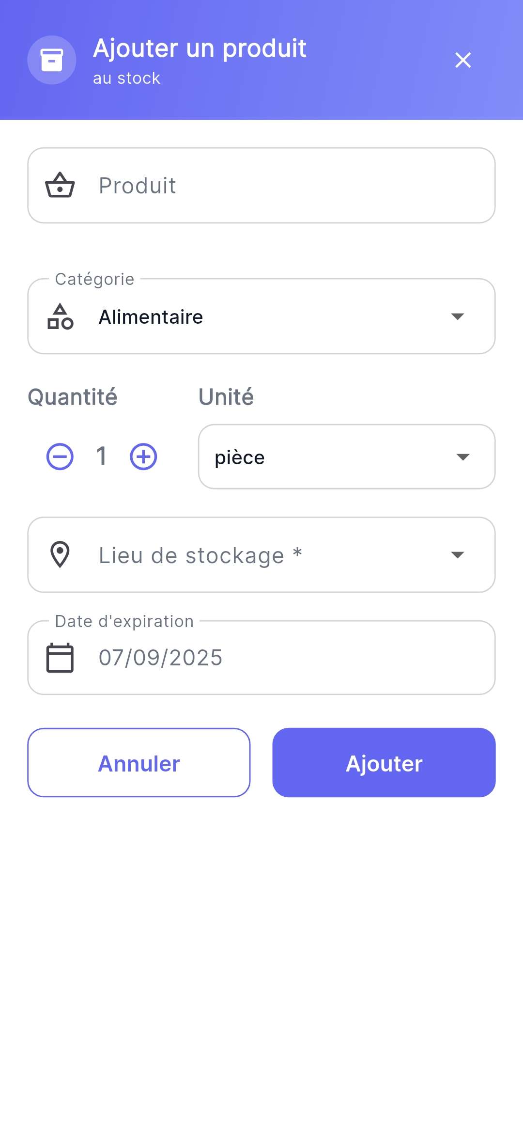 Ajout produit